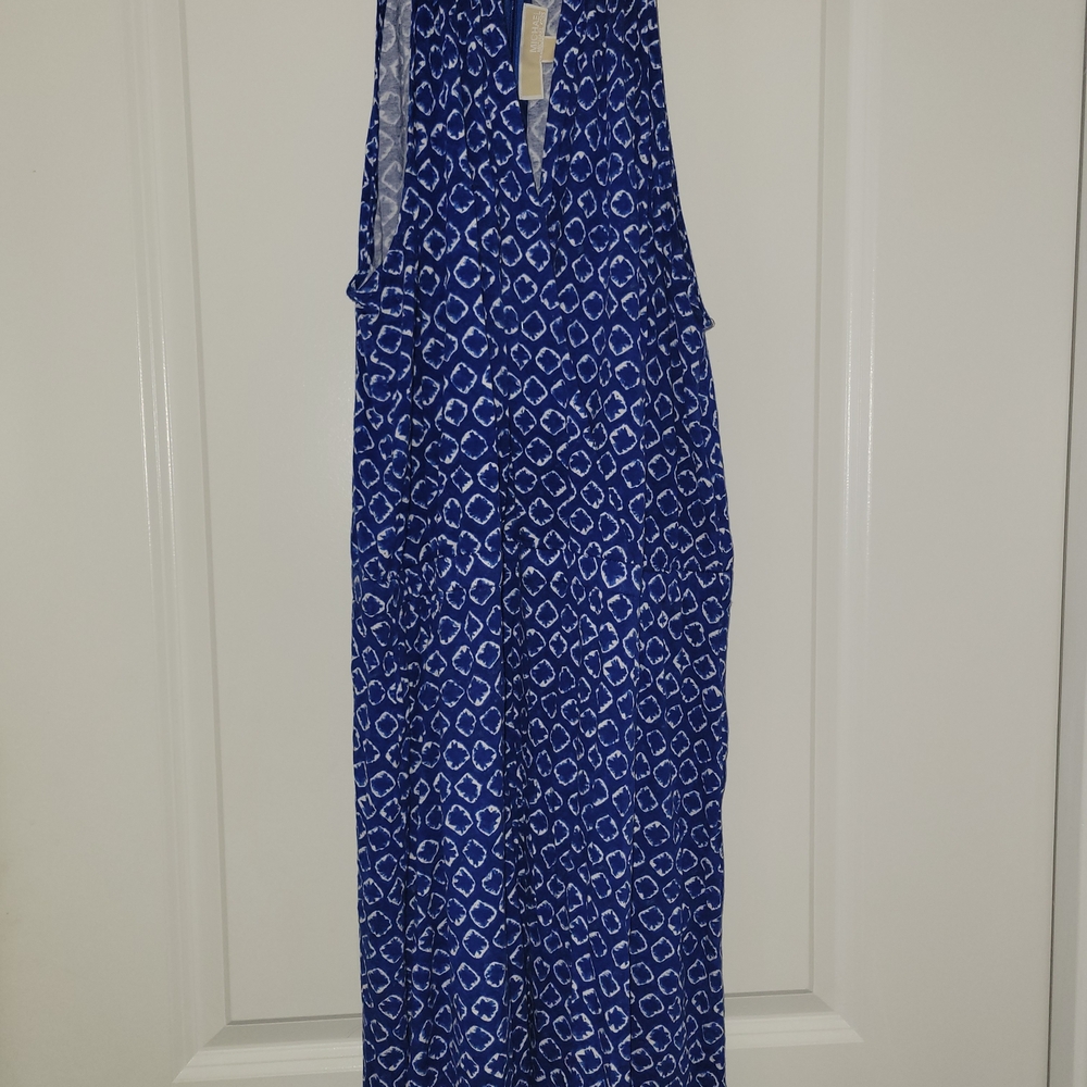 MICHAEL Michael Kors Blue Patterned Backless Dress